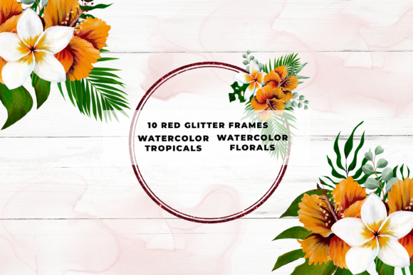 Bringing Vibrant Design to Life: The Magic of Red Glitter Tropical Floral Borders