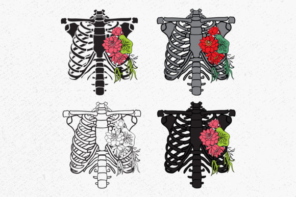 Creative Anatomy: Floral Rib Cage & Skull SVGs