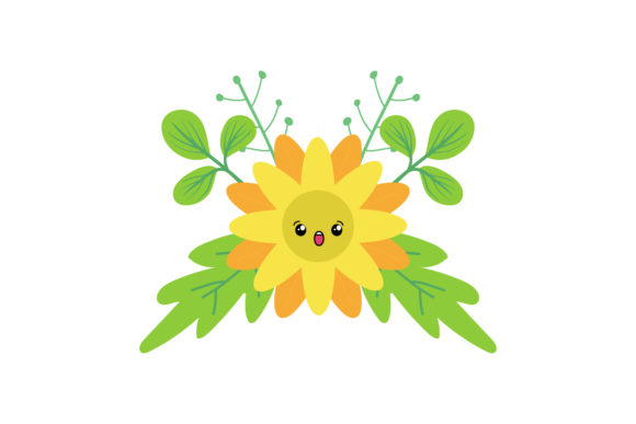 Isolated Kawaii Floral Flower: The Sweet Touch for Modern Designs