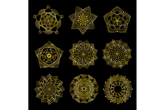 The Elegant Gold Line Mandala Floral Shape: A Versatile Design Asset
