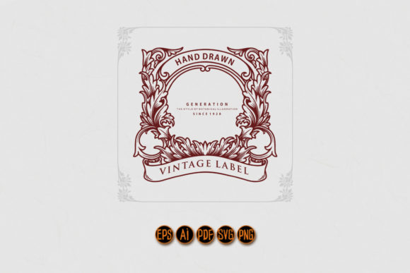 The Timeless Appeal of Vintage Label Floral Swirls with Classic Illustration
