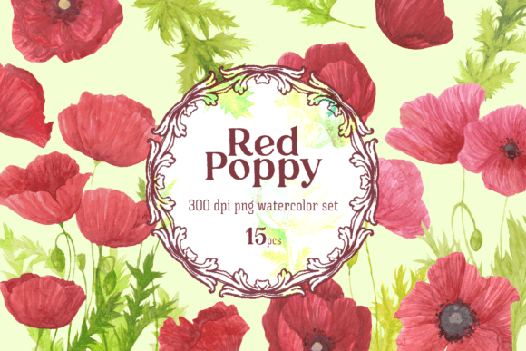 The Vibrant World of Watercolor Clipart: Bringing Red Poppies to Your Digital Projects