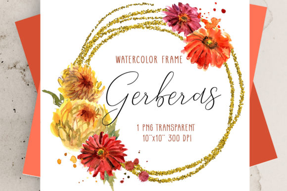 The Watercolor Floral Frame with Gerberas: A Distinctive Design Element for Personal and Professional Projects