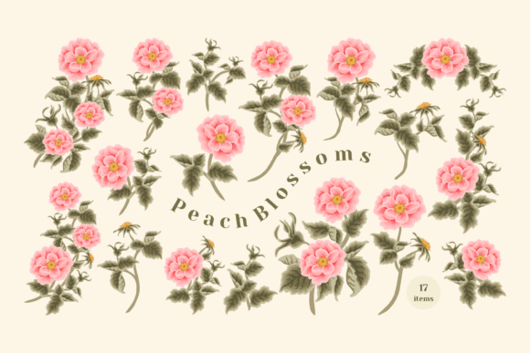 Understanding the Vintage Peach Blossom Floral Clipart Set