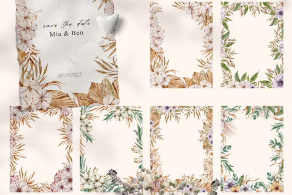 Watercolor Wedding Floral Boho Frames: A Creative Toolkit